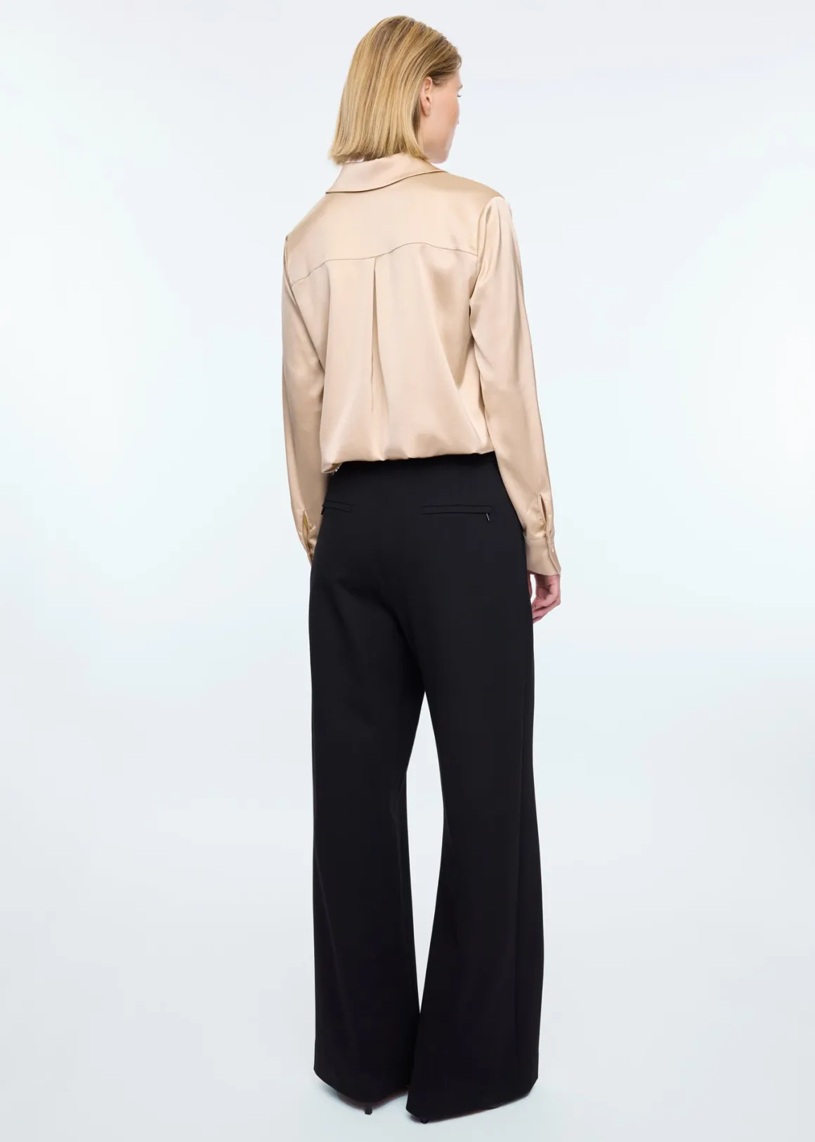 VANILIA Champaign satin blouse Champagnebeige Outlet