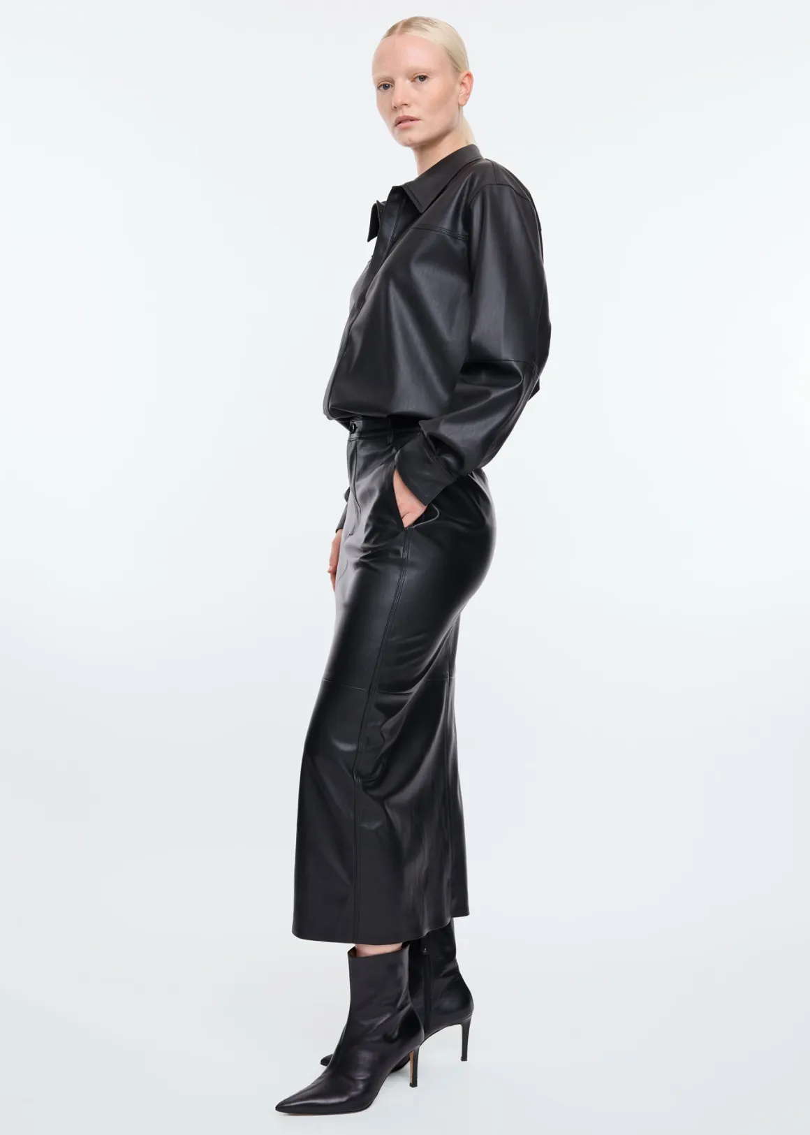 VANILIA Faux leather skirt Zwart Store