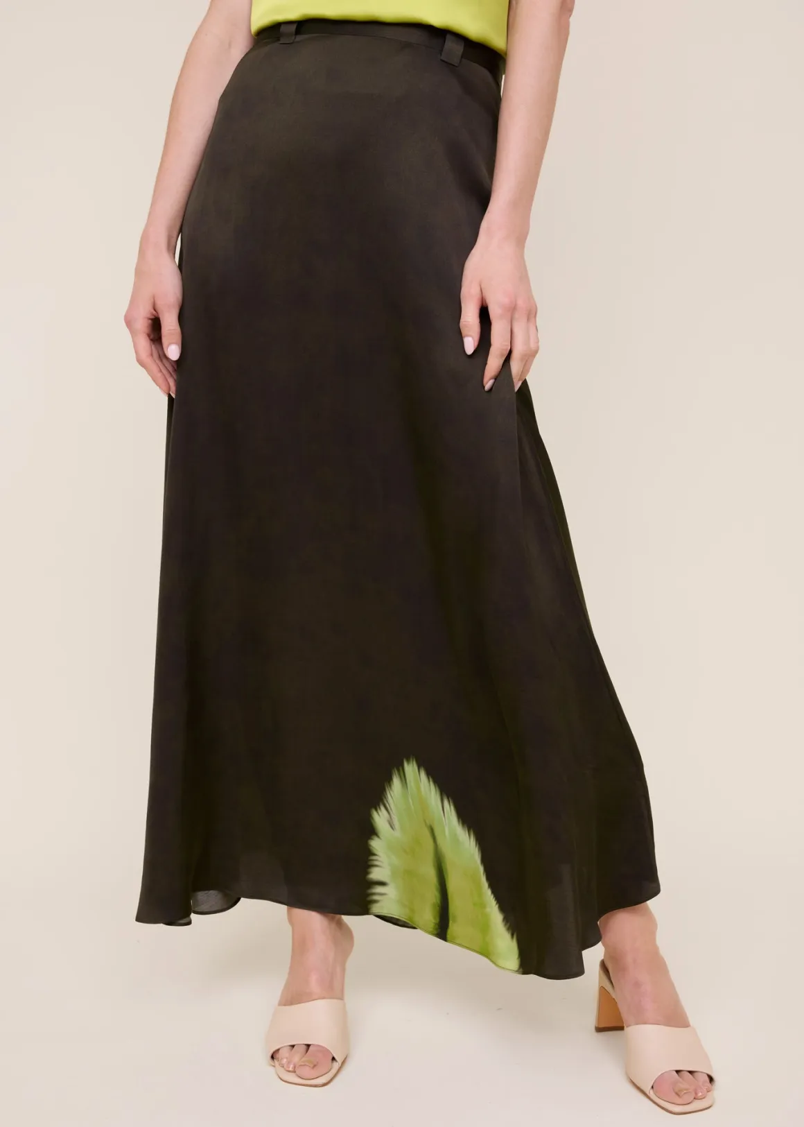 VANILIA Feather viscose skirt Forestnight/palm Shop