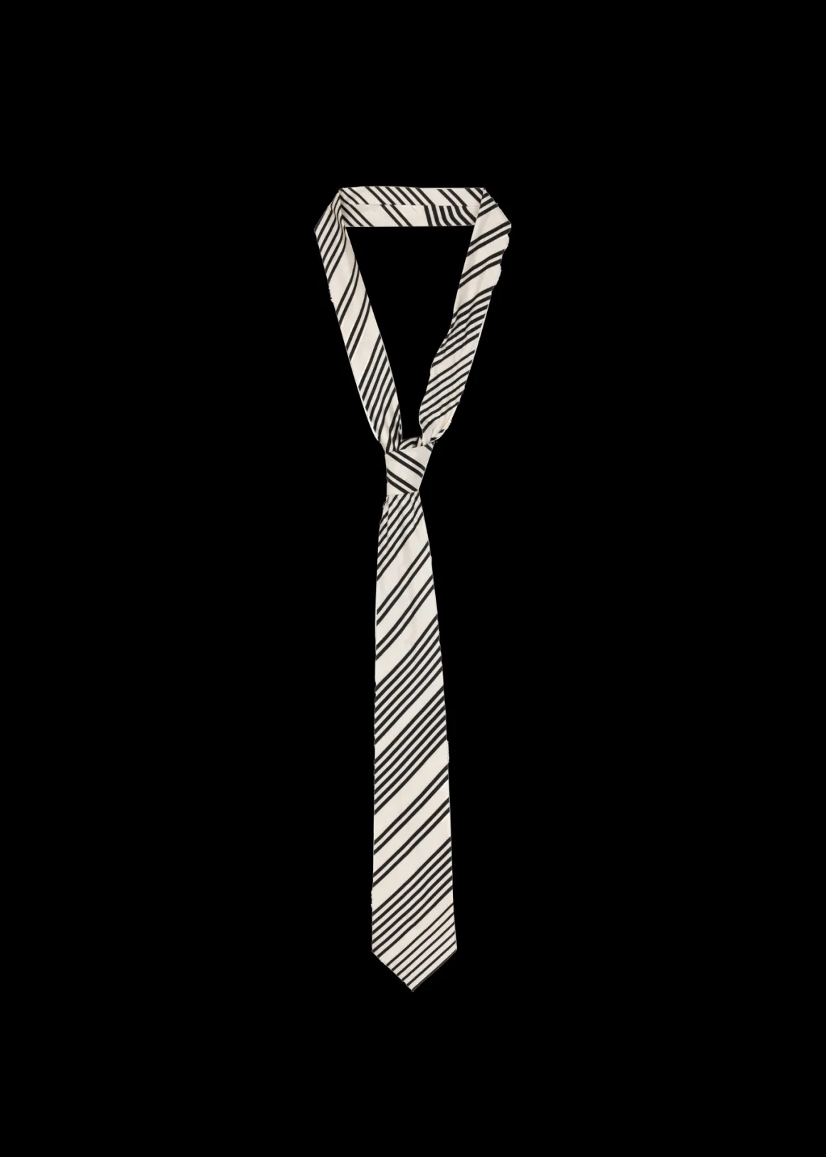 VANILIA Graphic viscose tie ecru/black Hot