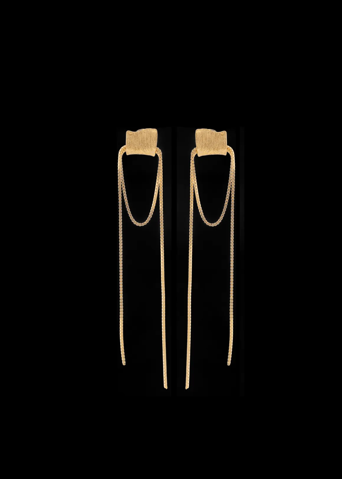 VANILIA Long organic plated earring Gold New