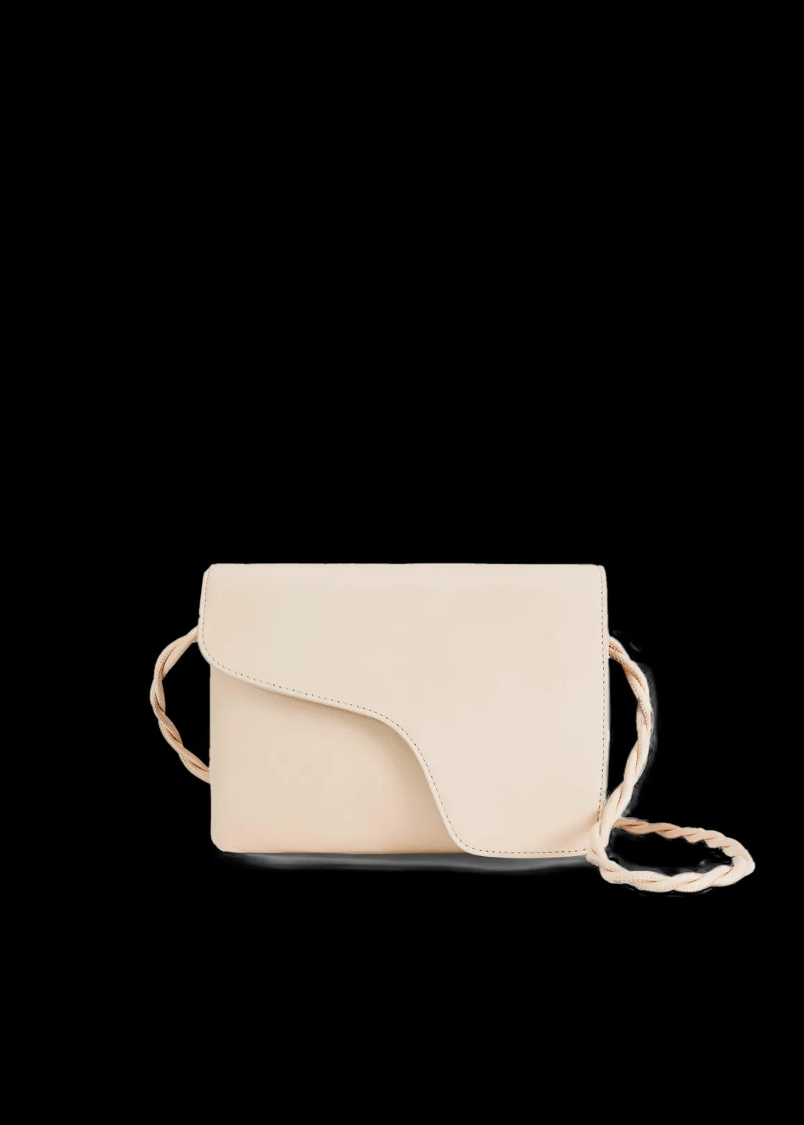 VANILIA Nappa leren crossbody tas Limestone Cheap