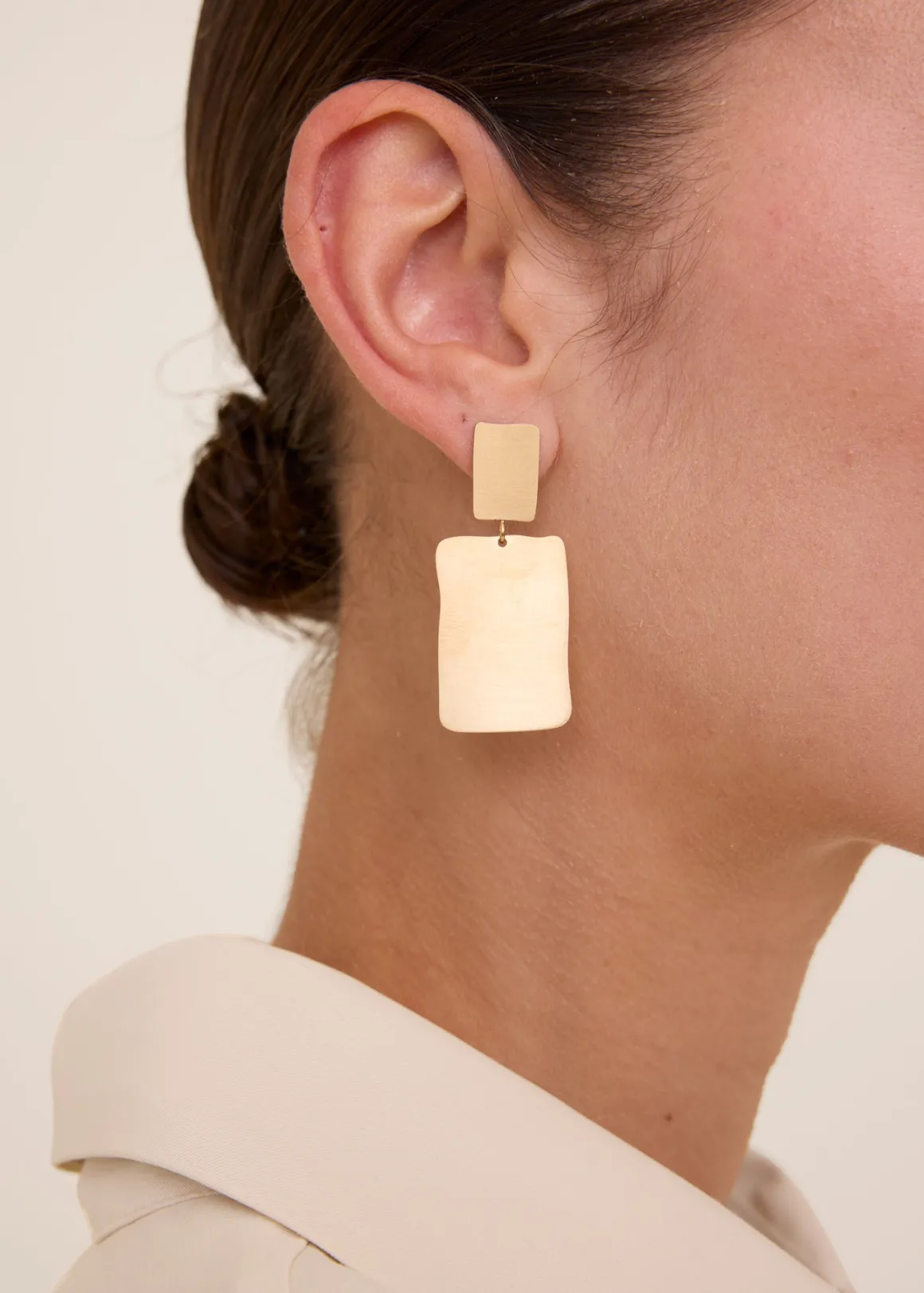 VANILIA Square plated earring Gold New