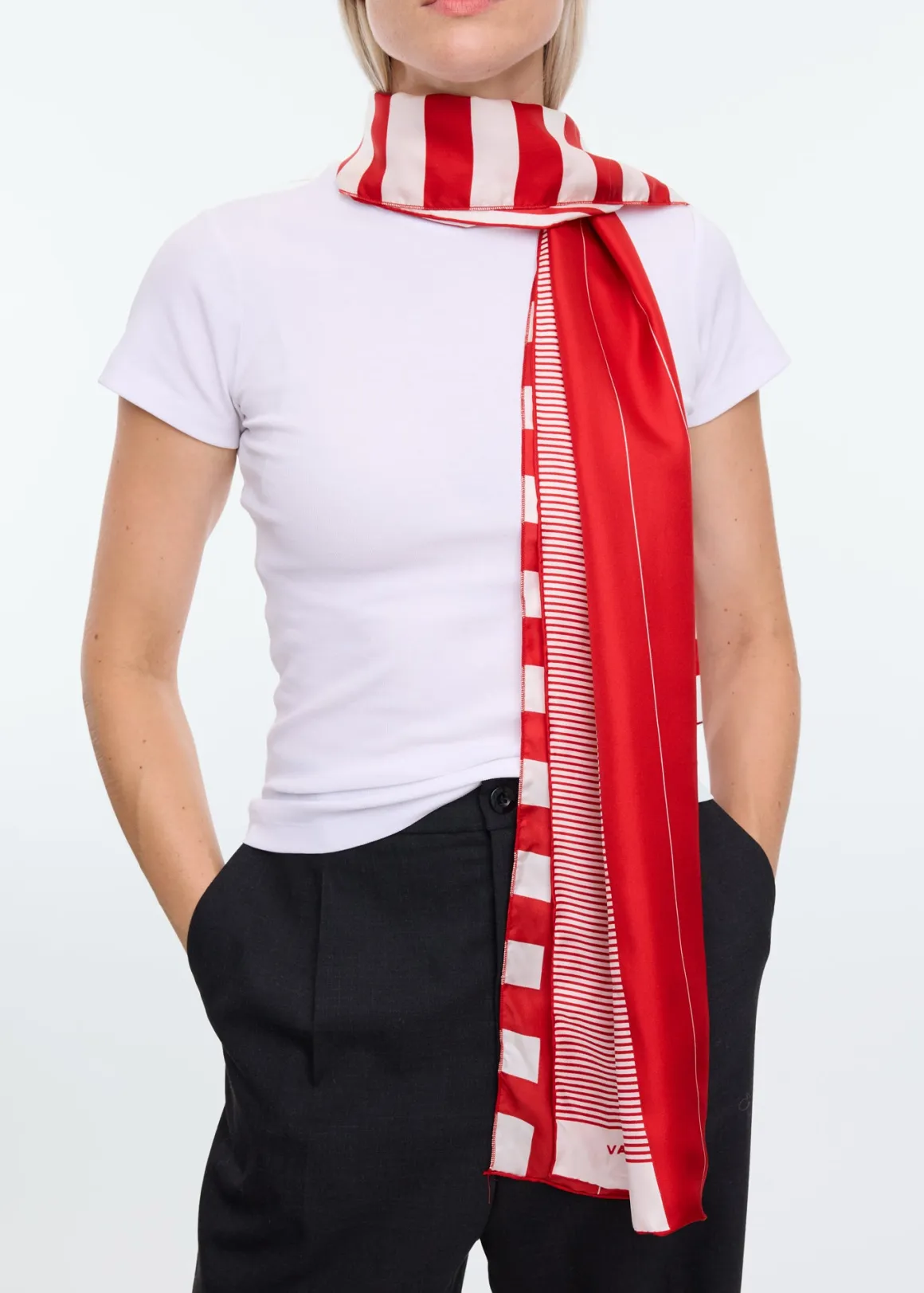 VANILIA Stripe scarf vari long cherryred Online