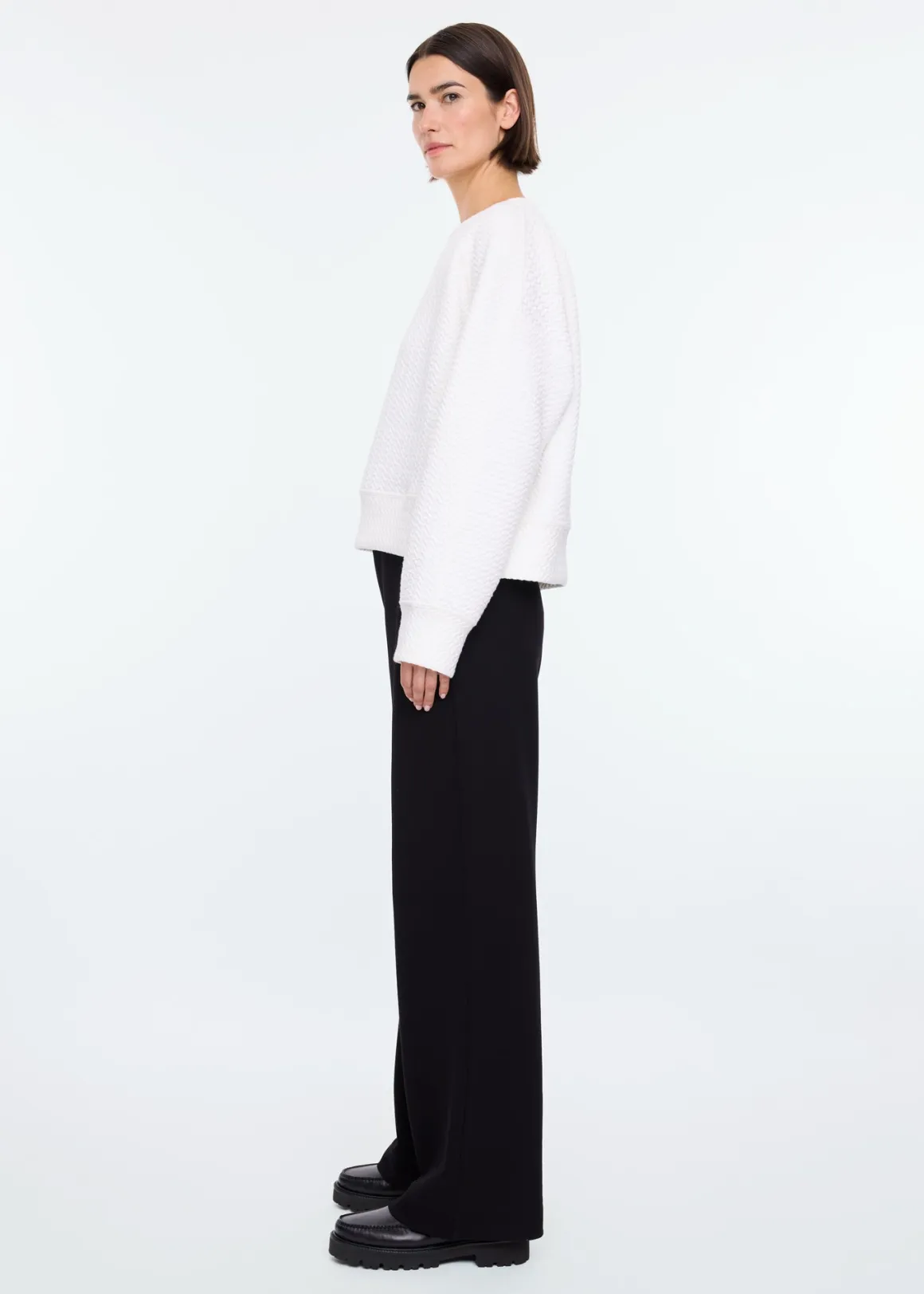 VANILIA Tailored rib trousers Zwart Flash Sale