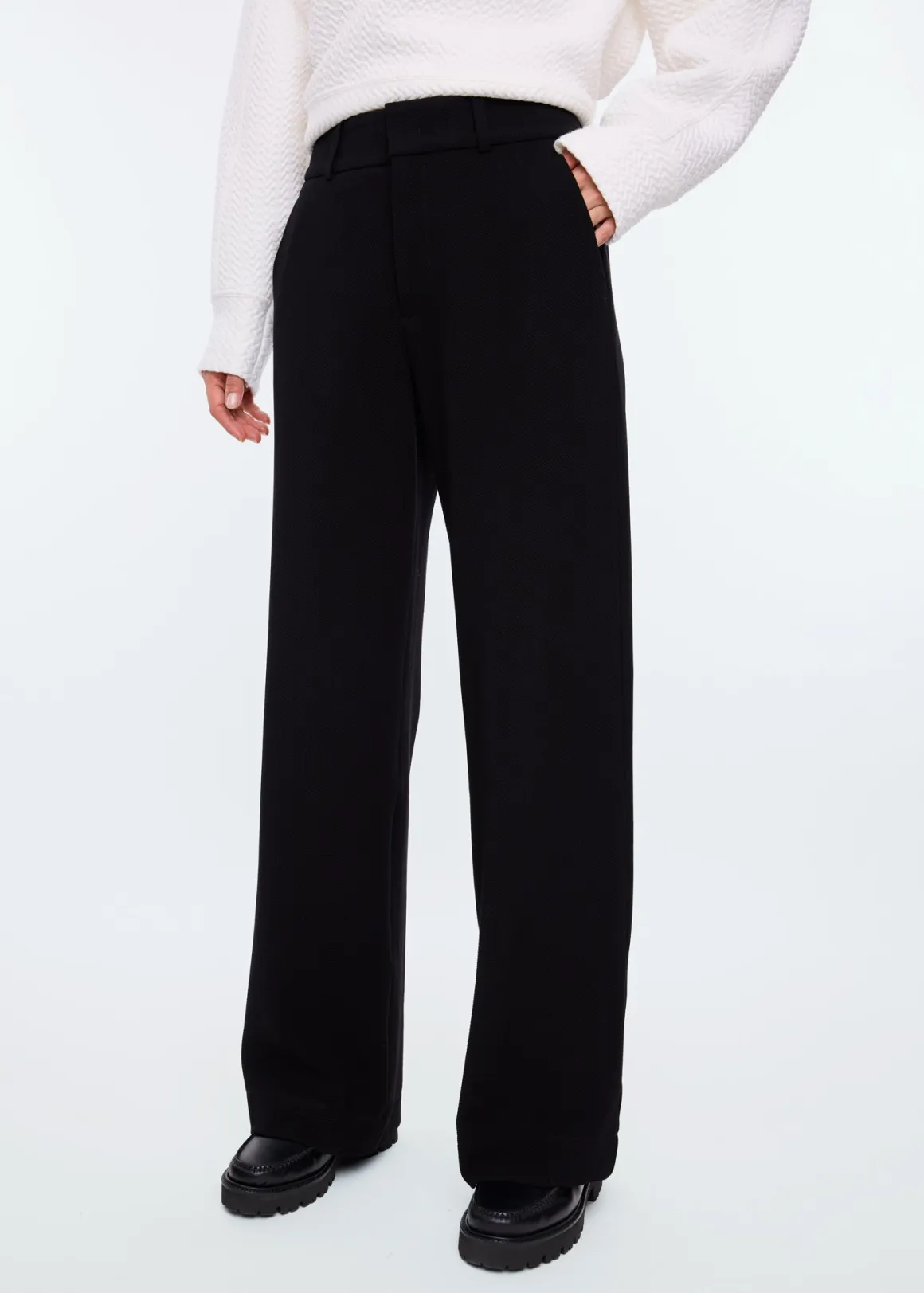 VANILIA Tailored rib trousers Zwart Flash Sale