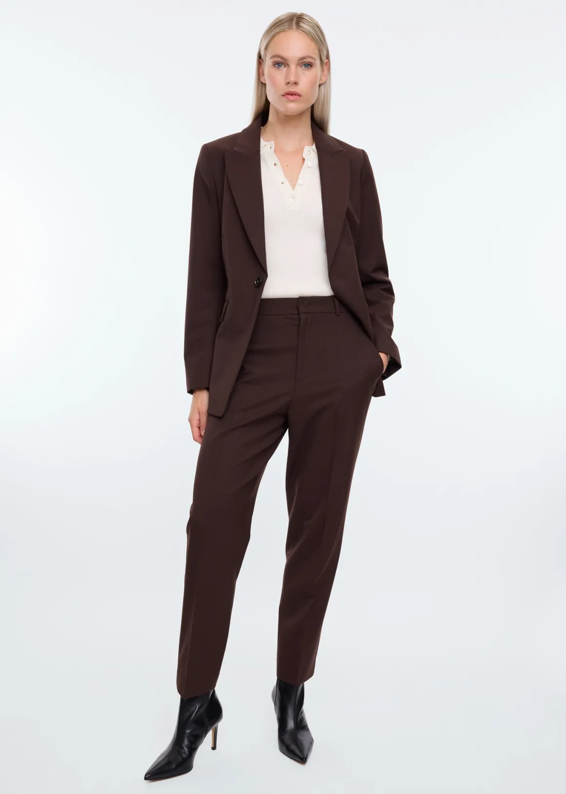 VANILIA Tailored woolmix blazer Chocolat Clearance