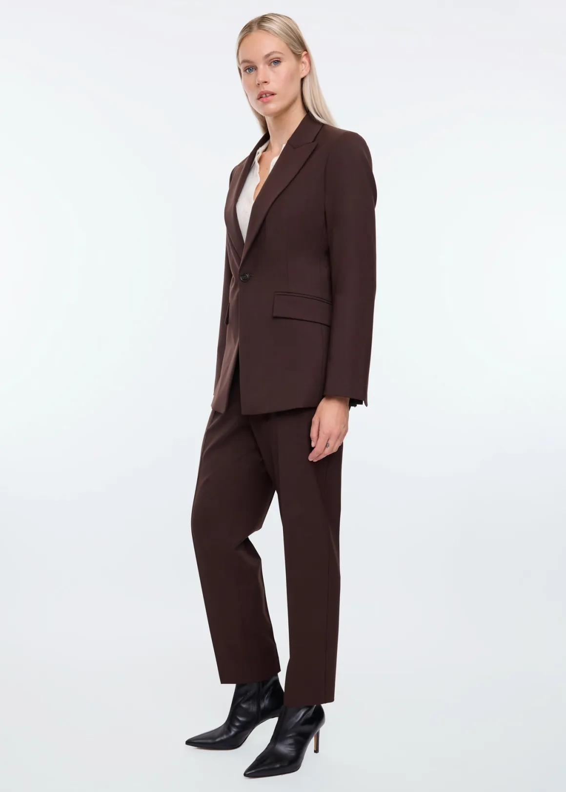 VANILIA Tailored woolmix blazer Chocolat Clearance