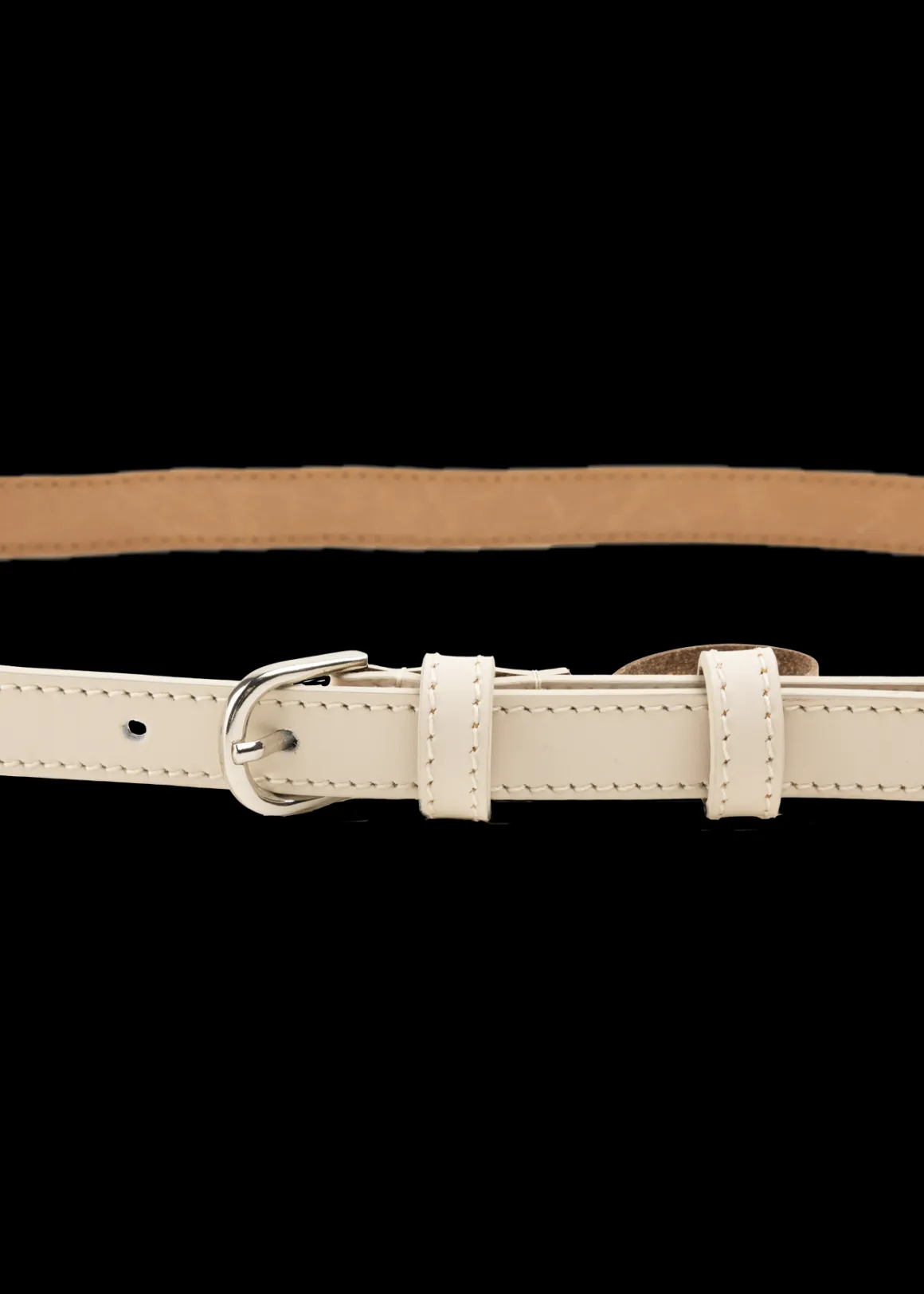 VANILIA Thin leather belt OffWhite Outlet