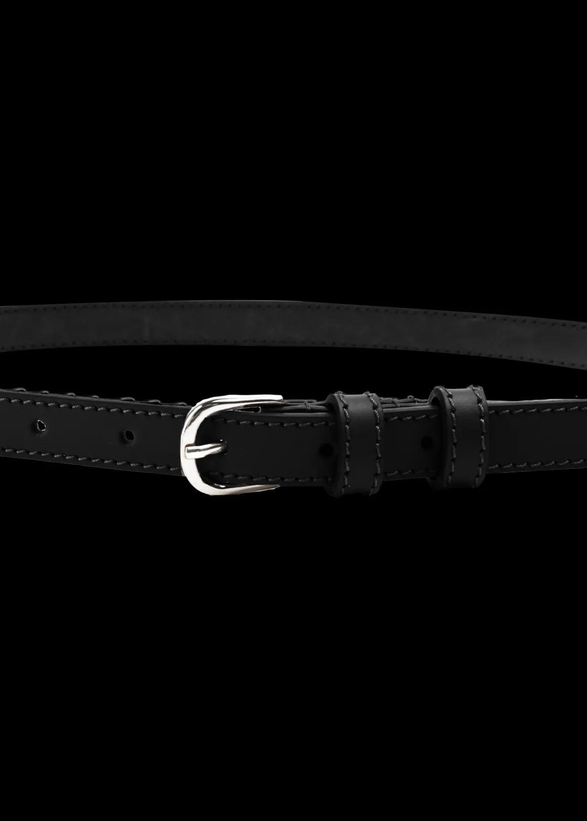 VANILIA Thin leather belt Zwart Cheap