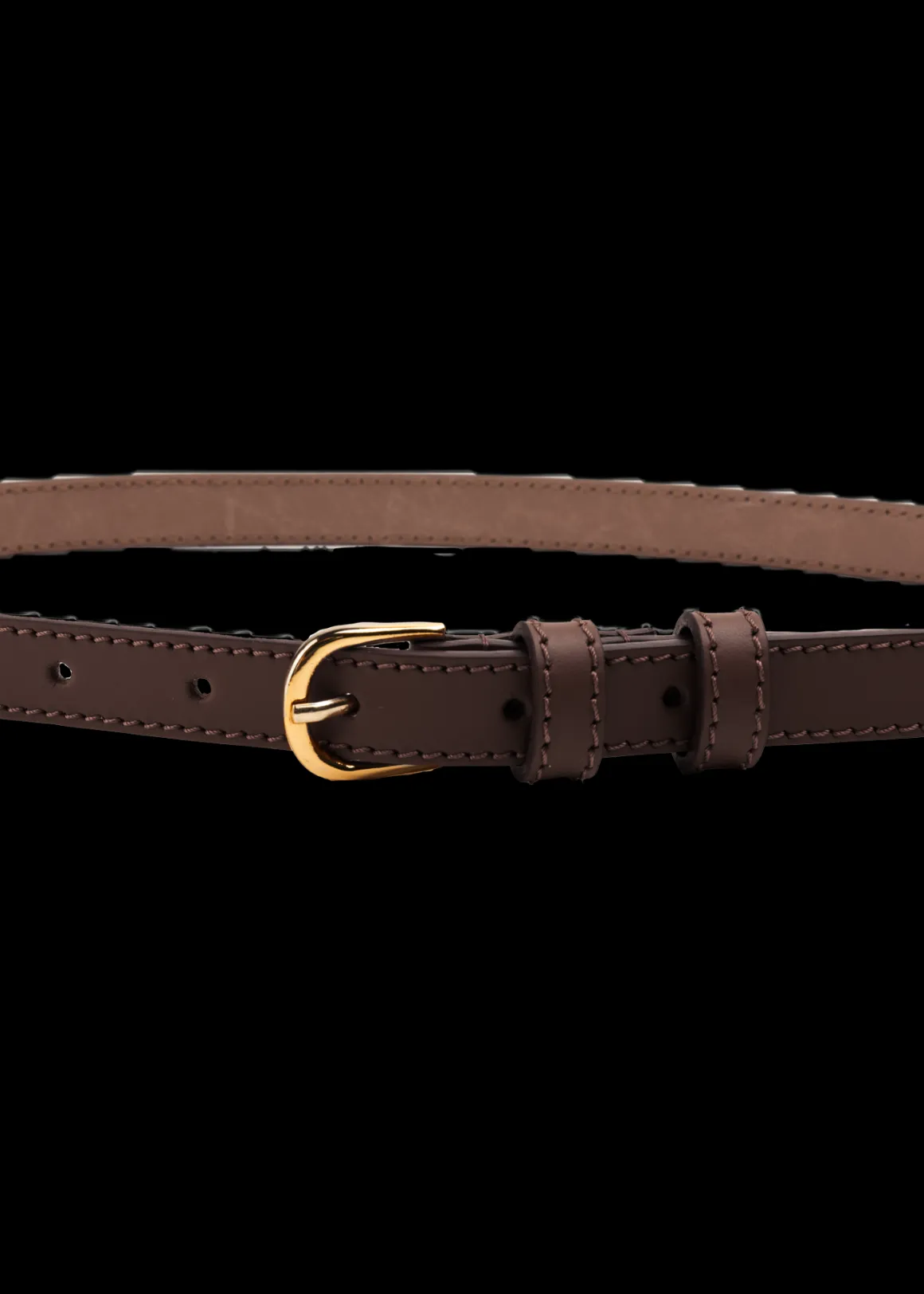 VANILIA Thin leather belt Brown New