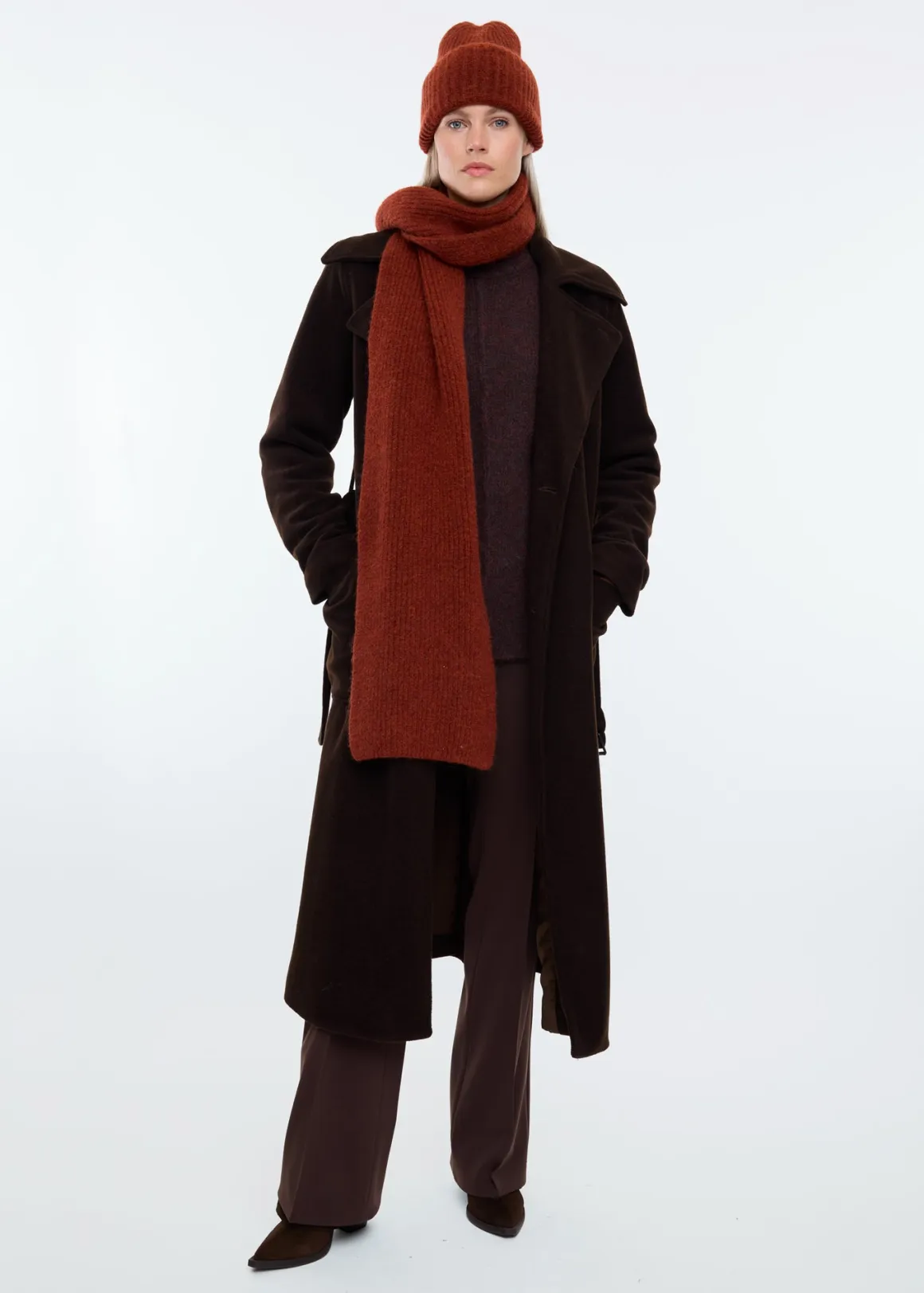 VANILIA Woolmix scarf brick Discount